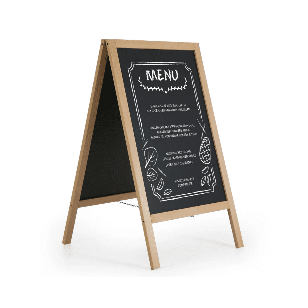 Holz Kundenstopper 95x54cm, Magnetisch, Buche, Outdoor