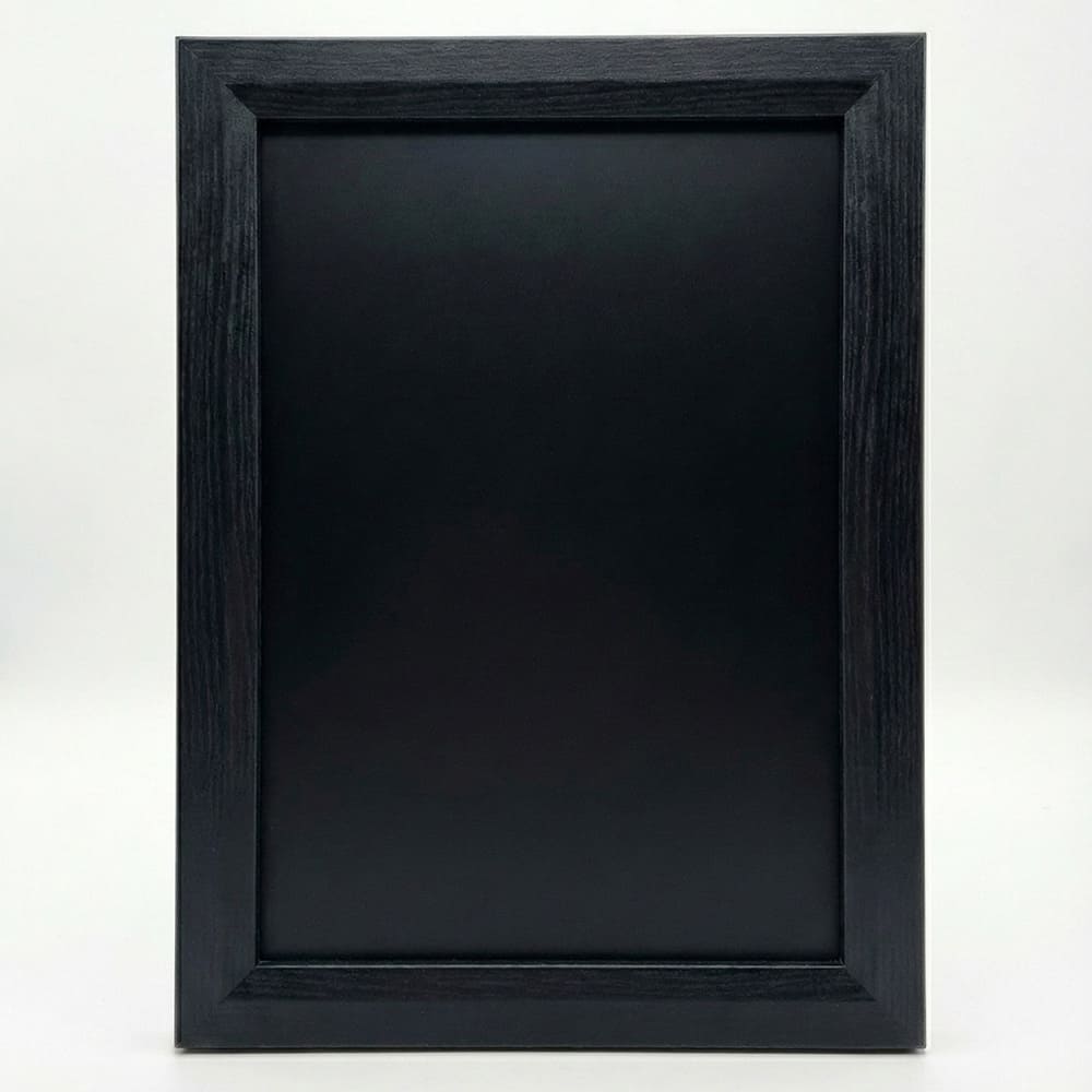 Wandkreidetafel 26 × 35 cm, magnetisch, Holzrahmen Schwarz – B-Ware / Abverkauf