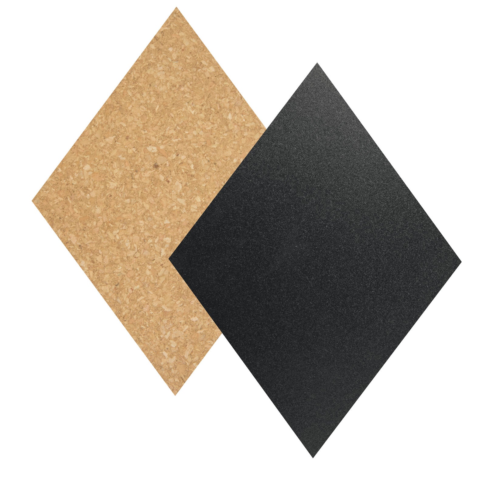 Securit® Wandkreidetafel & Kork Silhouette Diamant, 7er-Set, 22x33cm