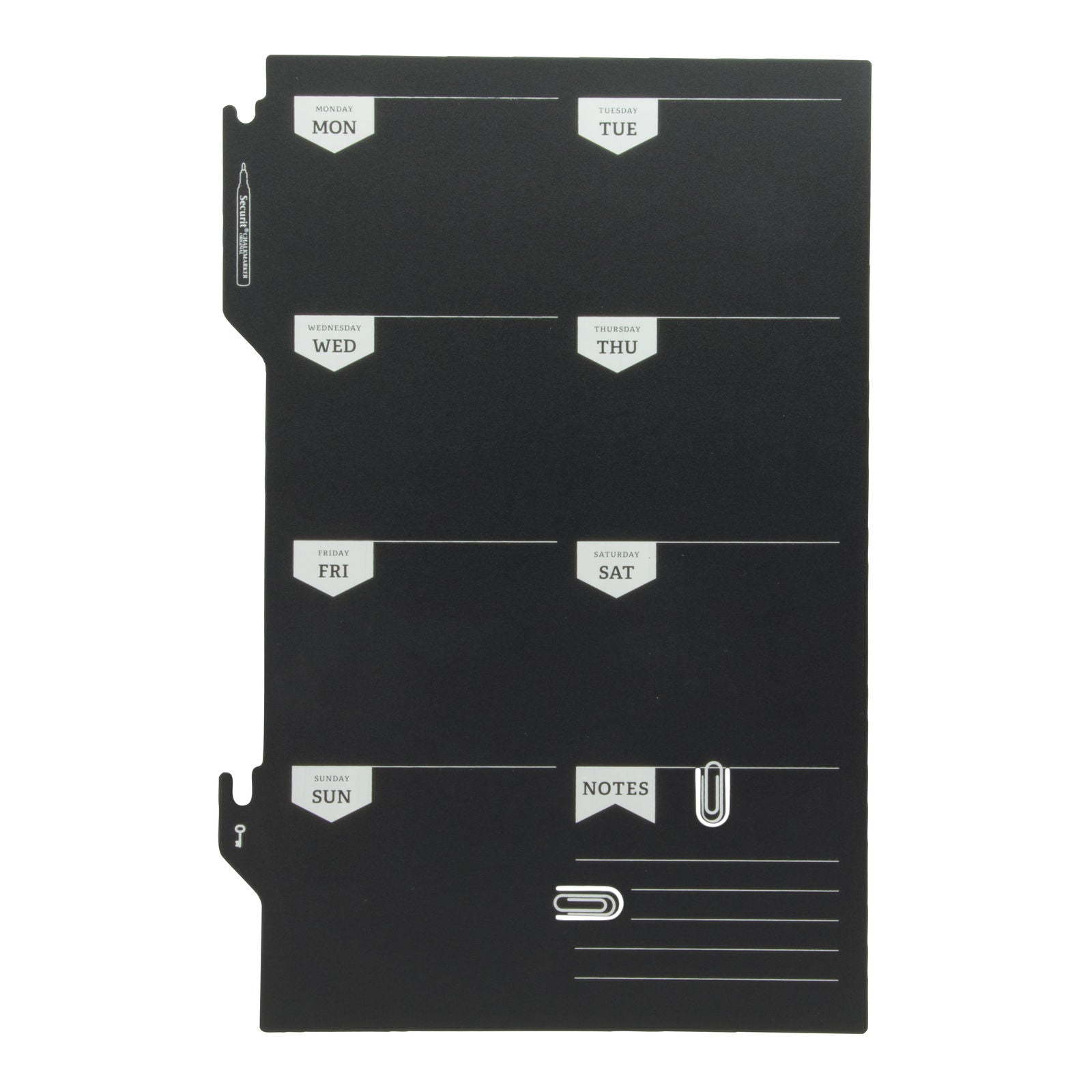 Securit® Wandkreidetafel Silhouette Wochenplaner, 30x50cm