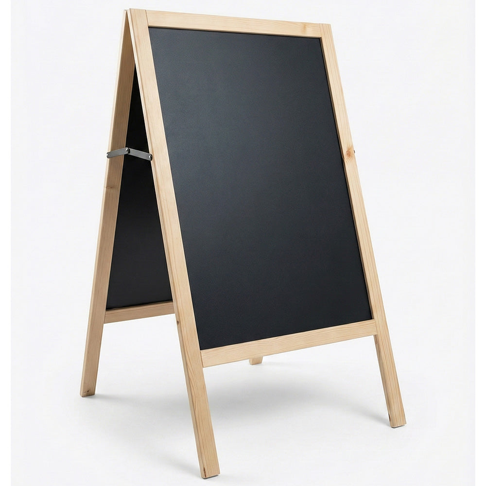 Holz Kundenstopper 68 × 113 cm, Natur – B-Ware / Abverkauf / Einzelstücke