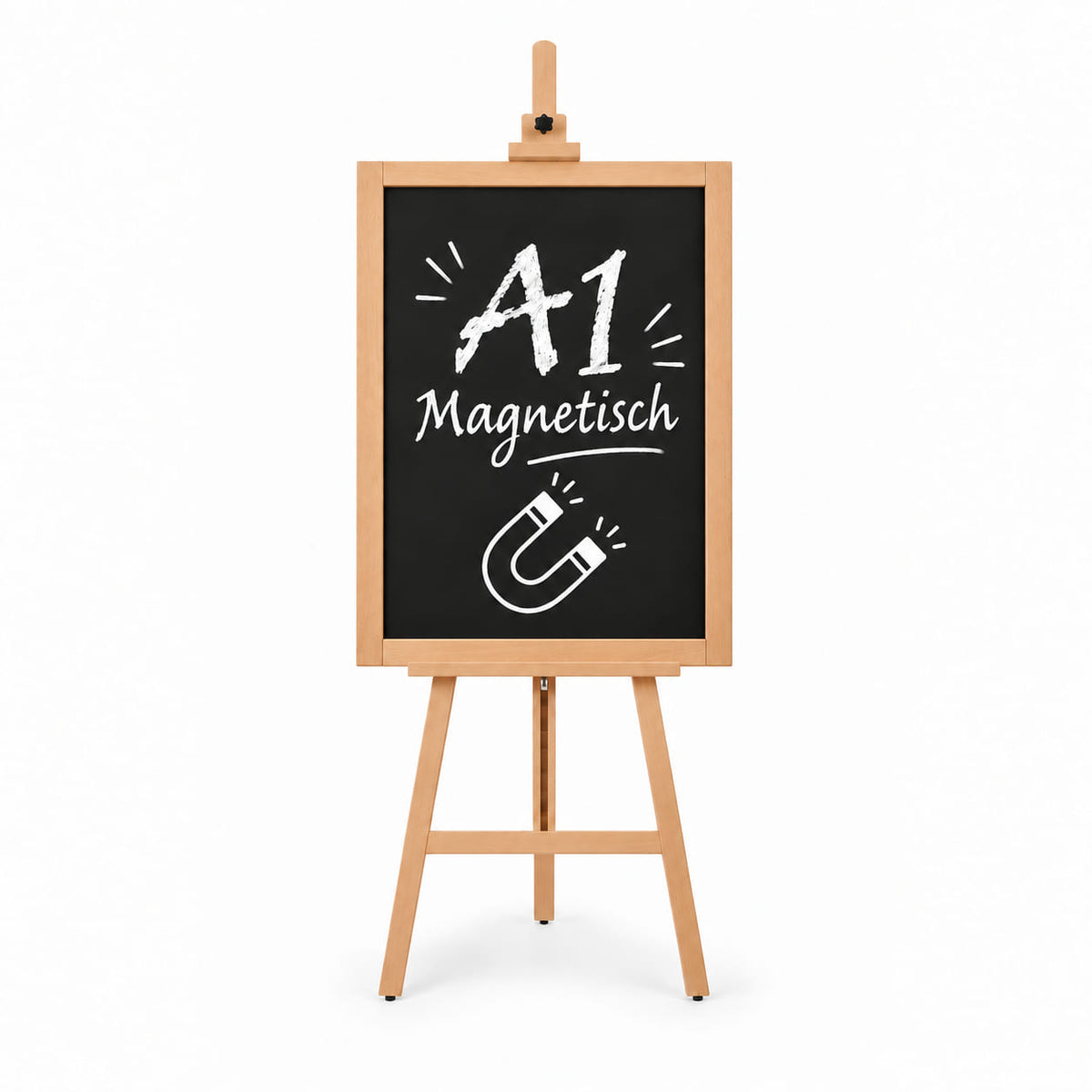 Holz Staffelei-Set "Art Easel" mit magnetischer A1 Kreidetafel, Buche