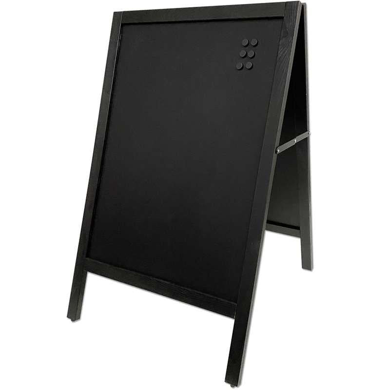 Holz Kundenstopper 105x68cm, Magnetisch, Schwarz, Outdoor