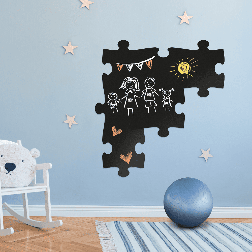 Securit® Wandkreidetafel Silhouette Puzzle, 6er-Set, 40x30cm