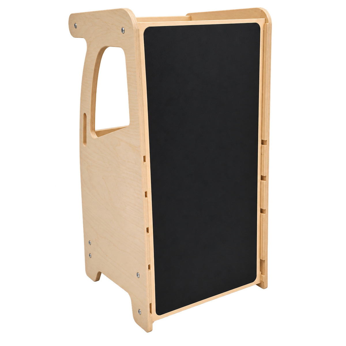 4-in-1 Kinder-Kreidetafel & Lernturm aus Holz mit Rutsche & Tisch