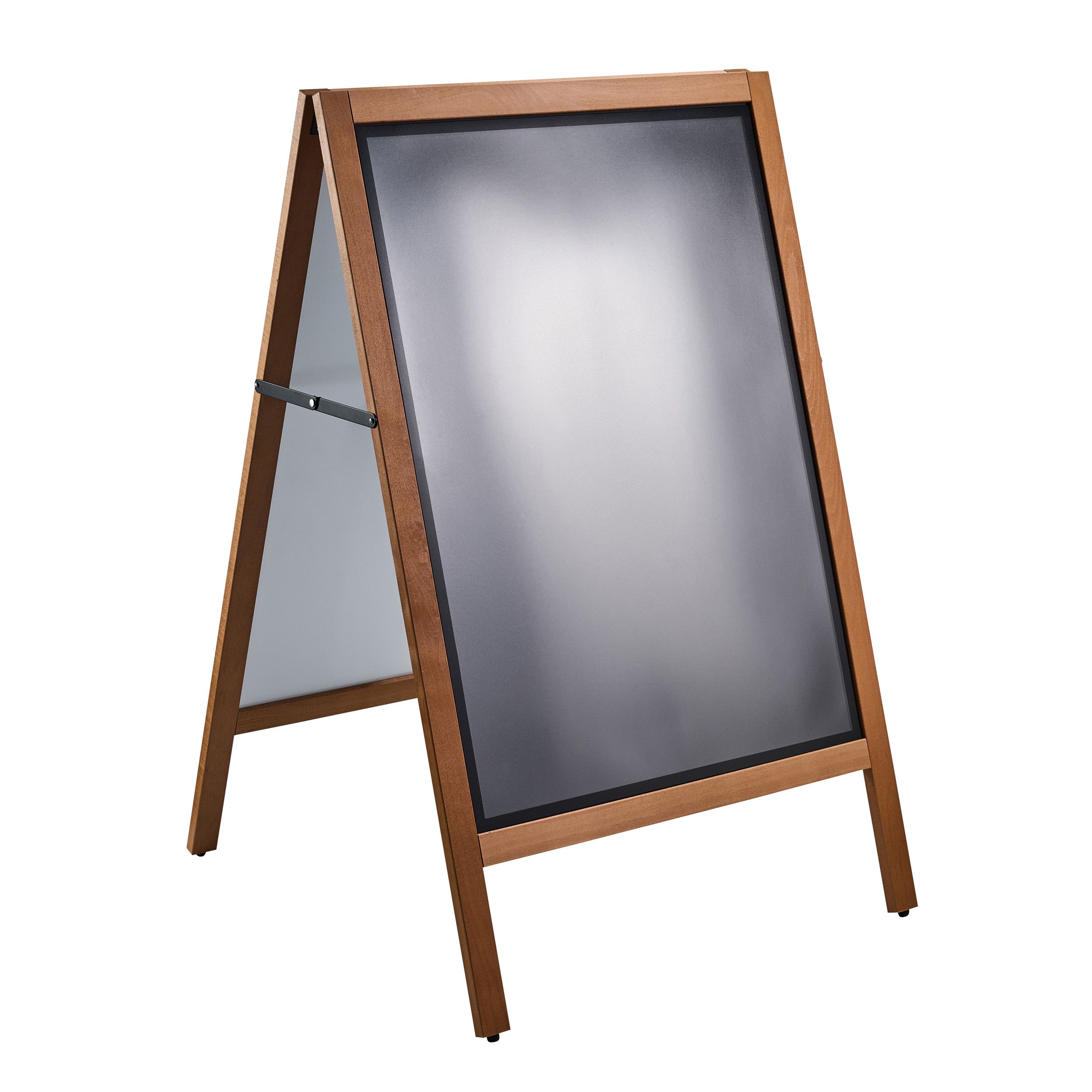 Holz Kundenstopper DIN A1, Magnetisch, Dunkelbraun, Outdoor