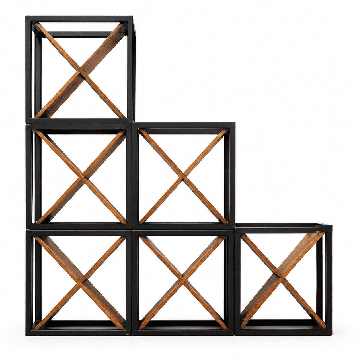 CUBIC Modulares Wein- & Flaschenregal – Erweiterbares Regal aus Holz & Stahl