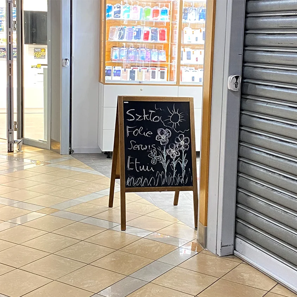 Holz Kundenstopper "ColorFrame" 100x60cm, Indoor