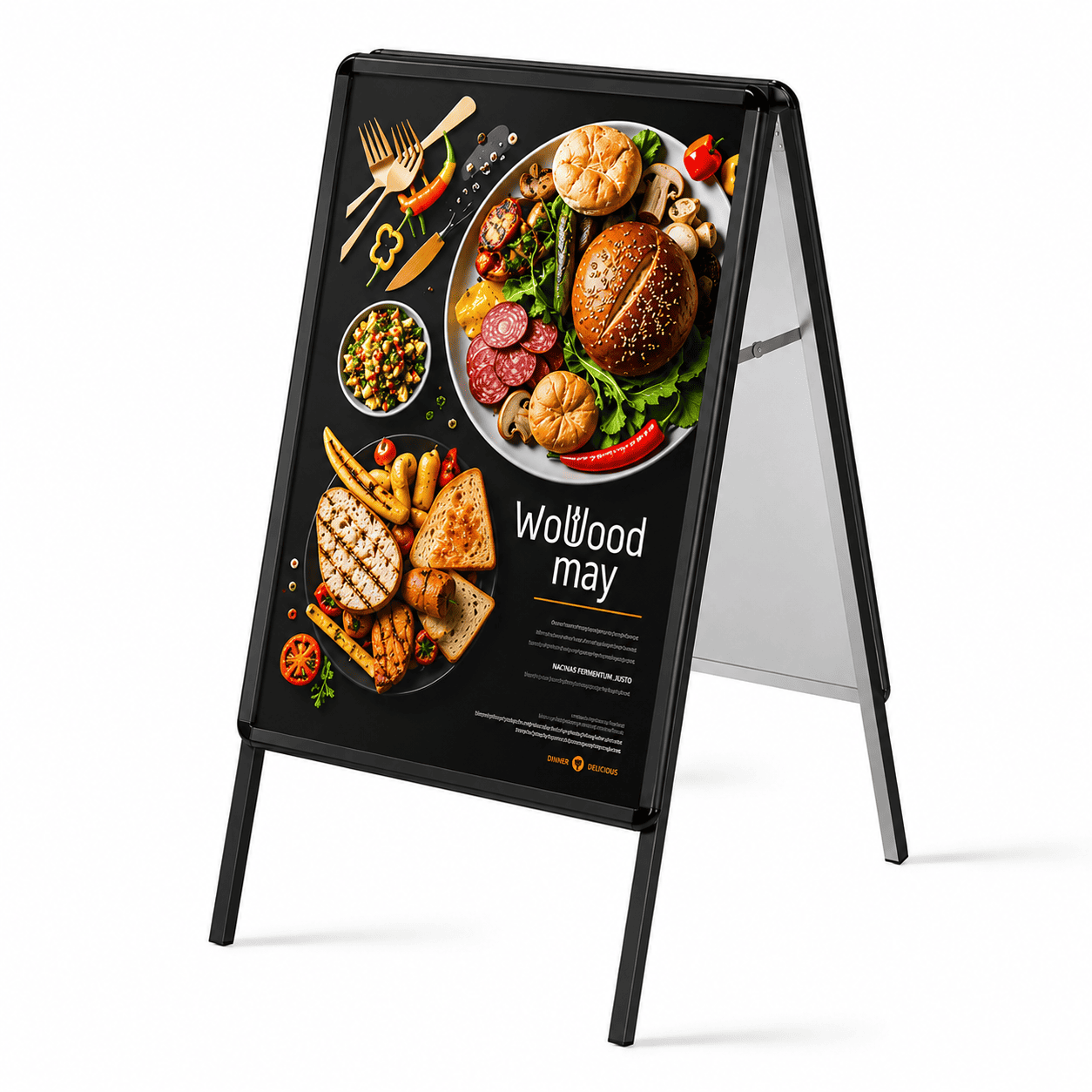 Kundenstopper Alu Classic Black Outdoor | Schwarzer Plakatständer