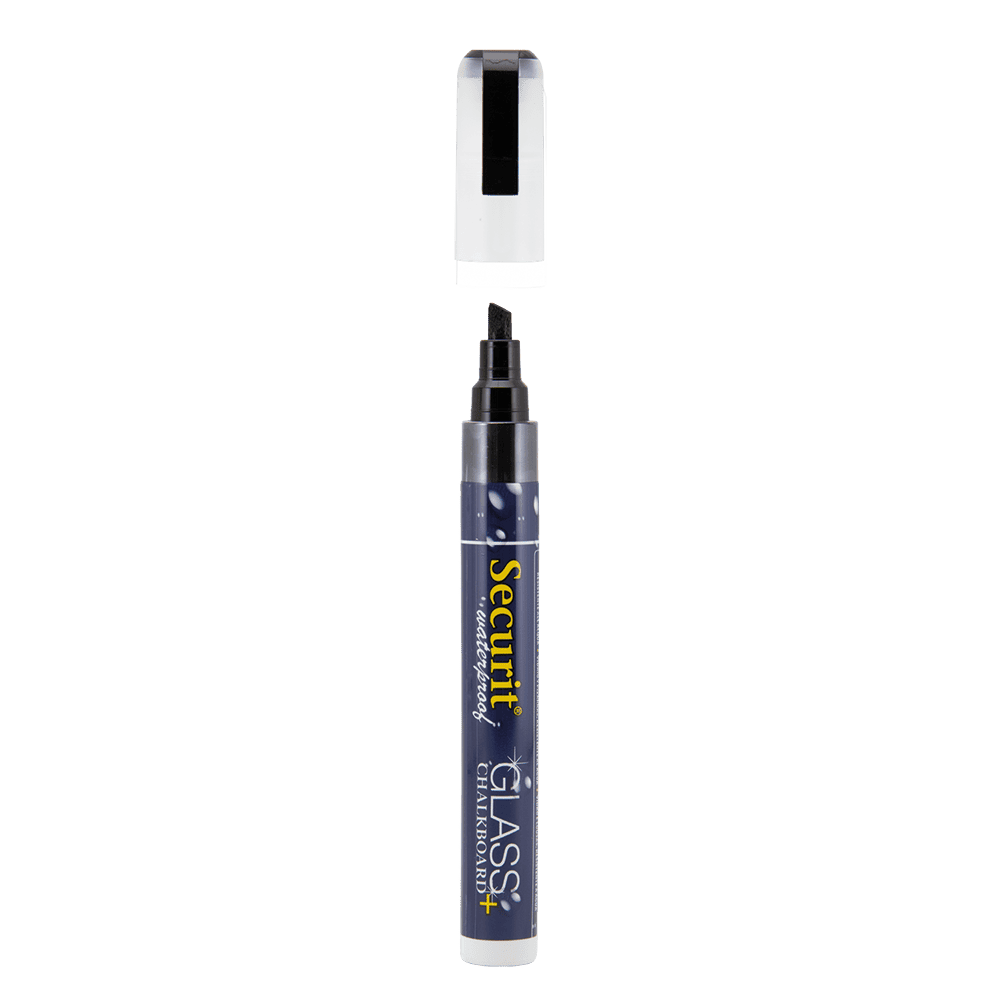 Securit® Kreidemarker Wasserfest, 2-6mm, Schwarz