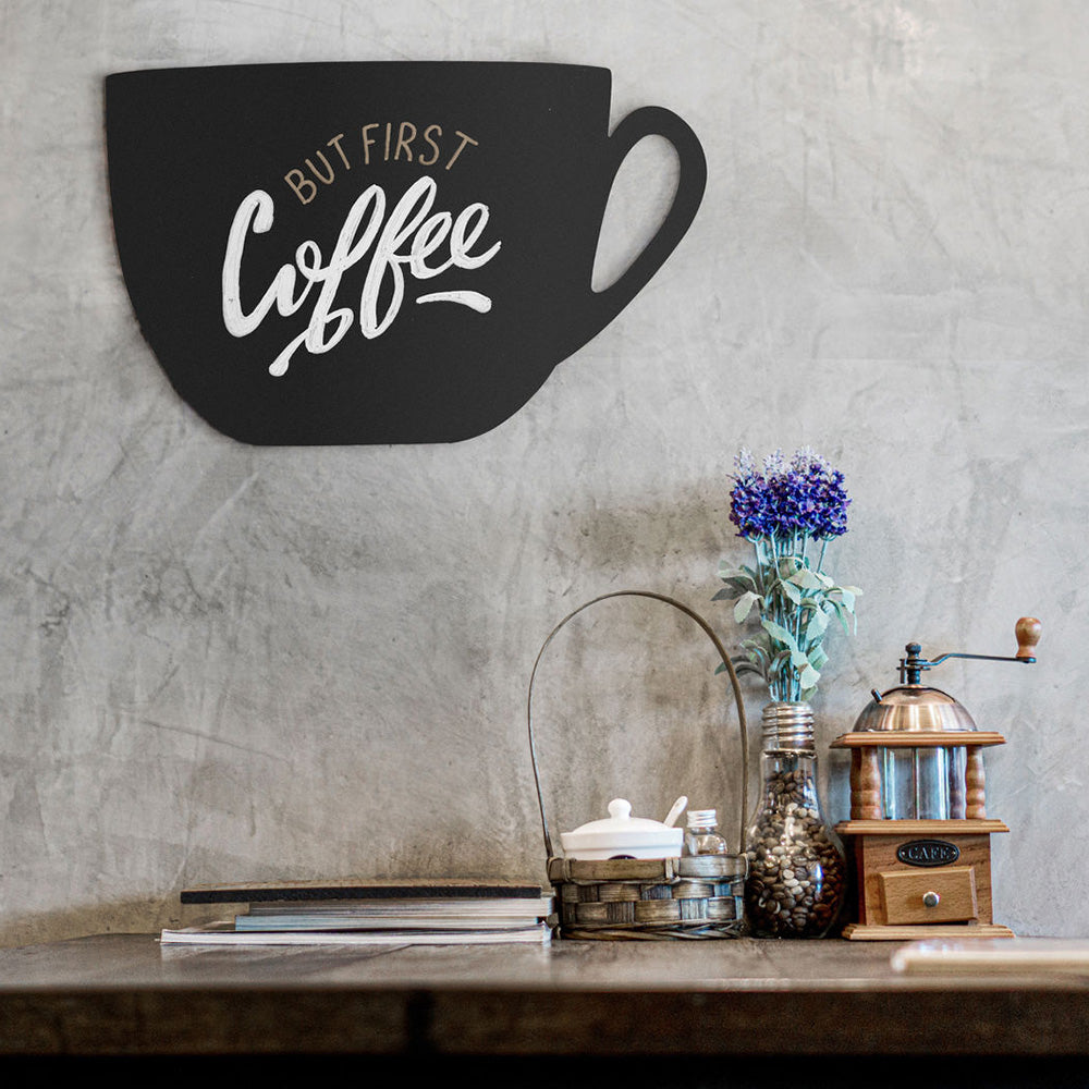 Securit® Wandkreidetafel Silhouette Kaffeetasse, 49x25cm