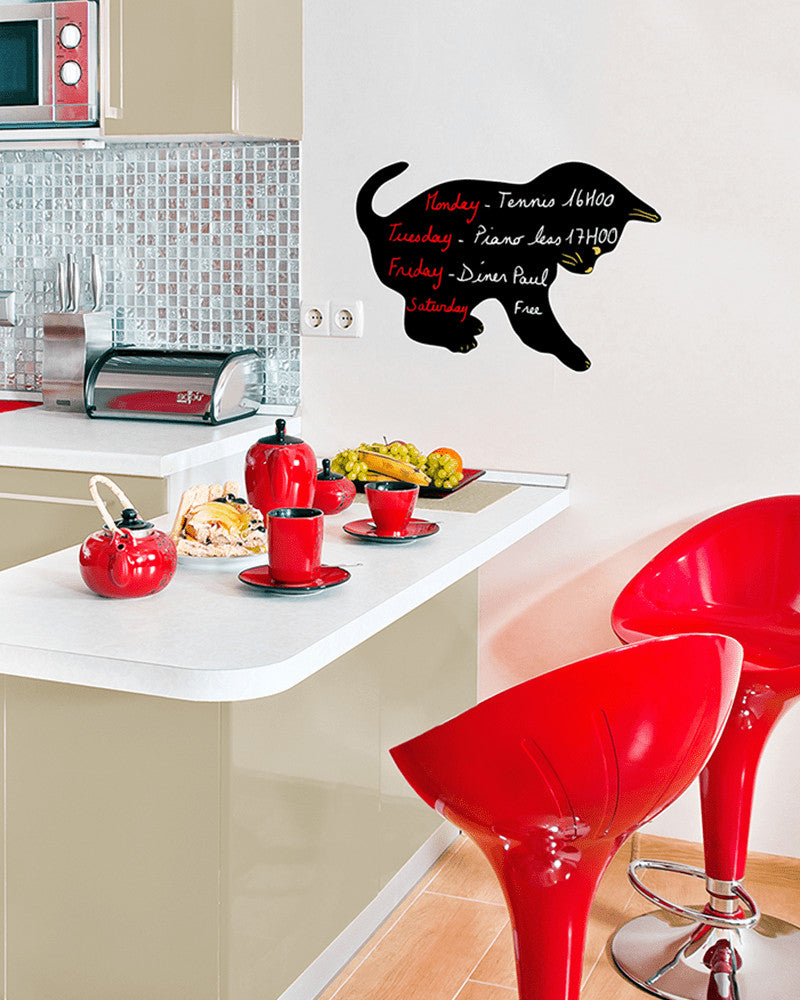 Securit® Wandkreidetafel Silhouette Katze, 48x29cm