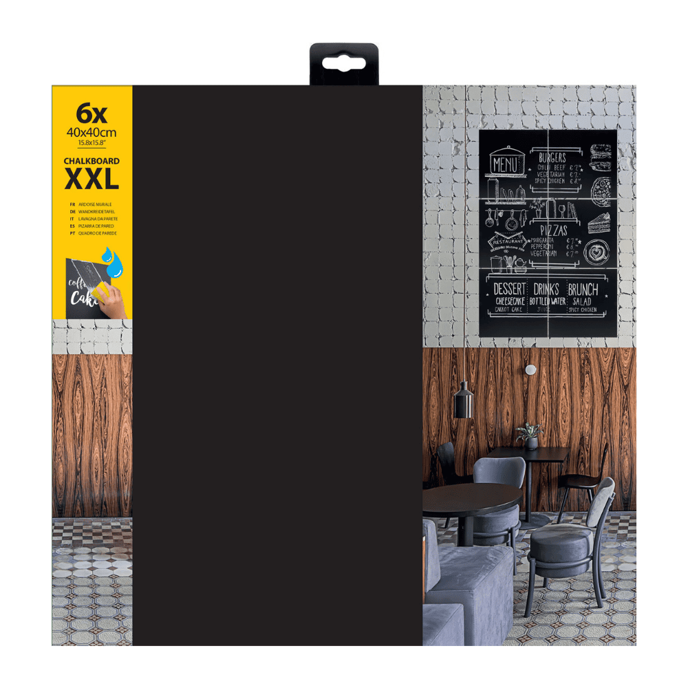 Securit® Wandkreidetafel Silhouette Square, 6er-Set, 40x40cm