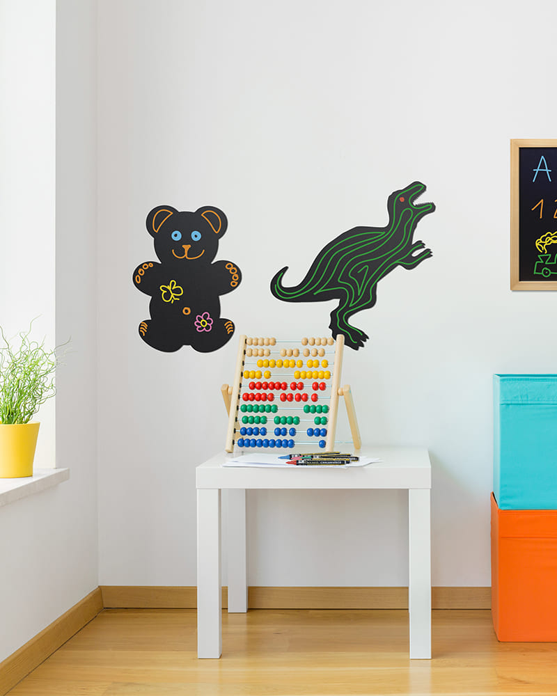 Securit® Wandkreidetafel Silhouette Dino, 48x39cm