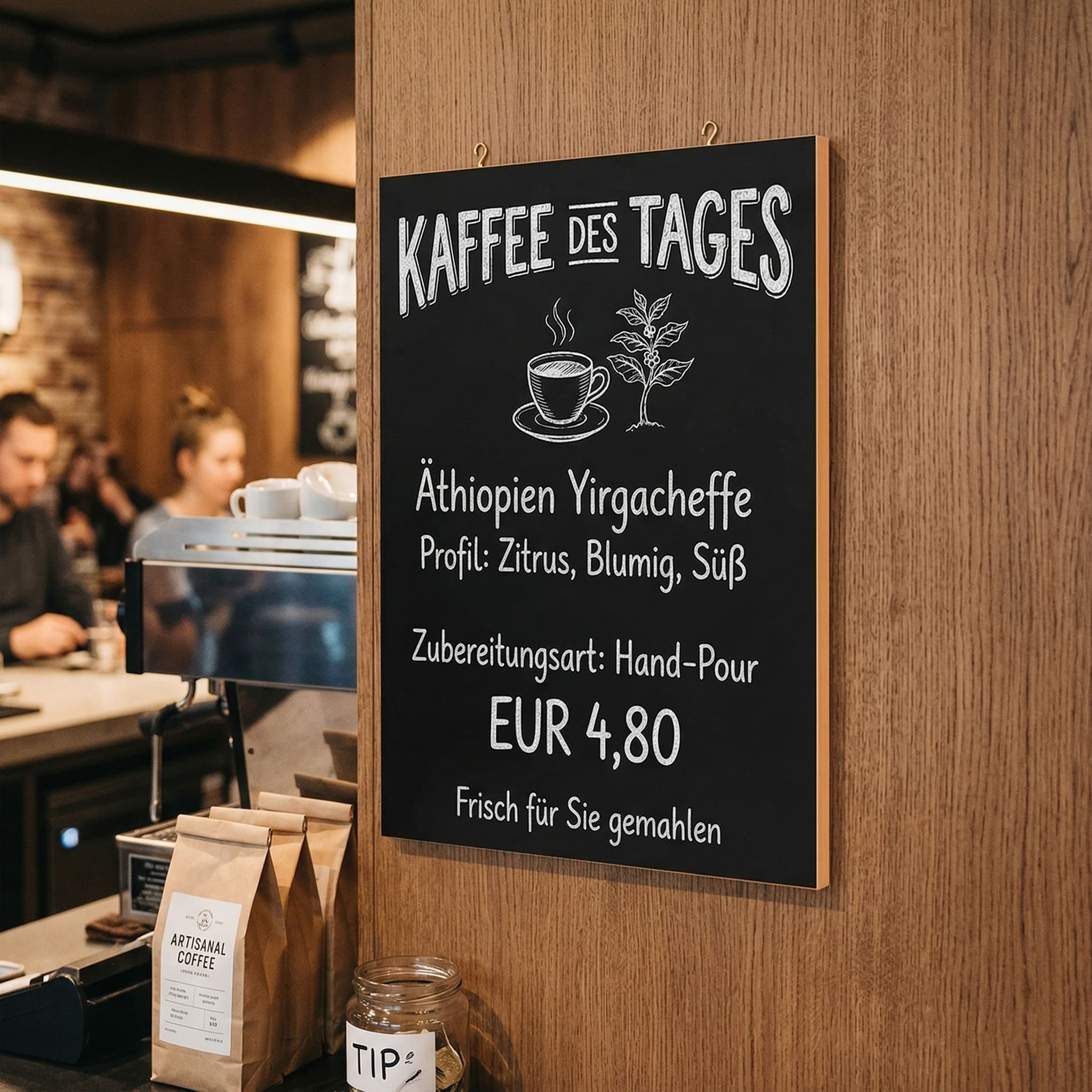 Wandkreidetafel ohne Rahmen, doppelseitig, Indoor / Abverkauf