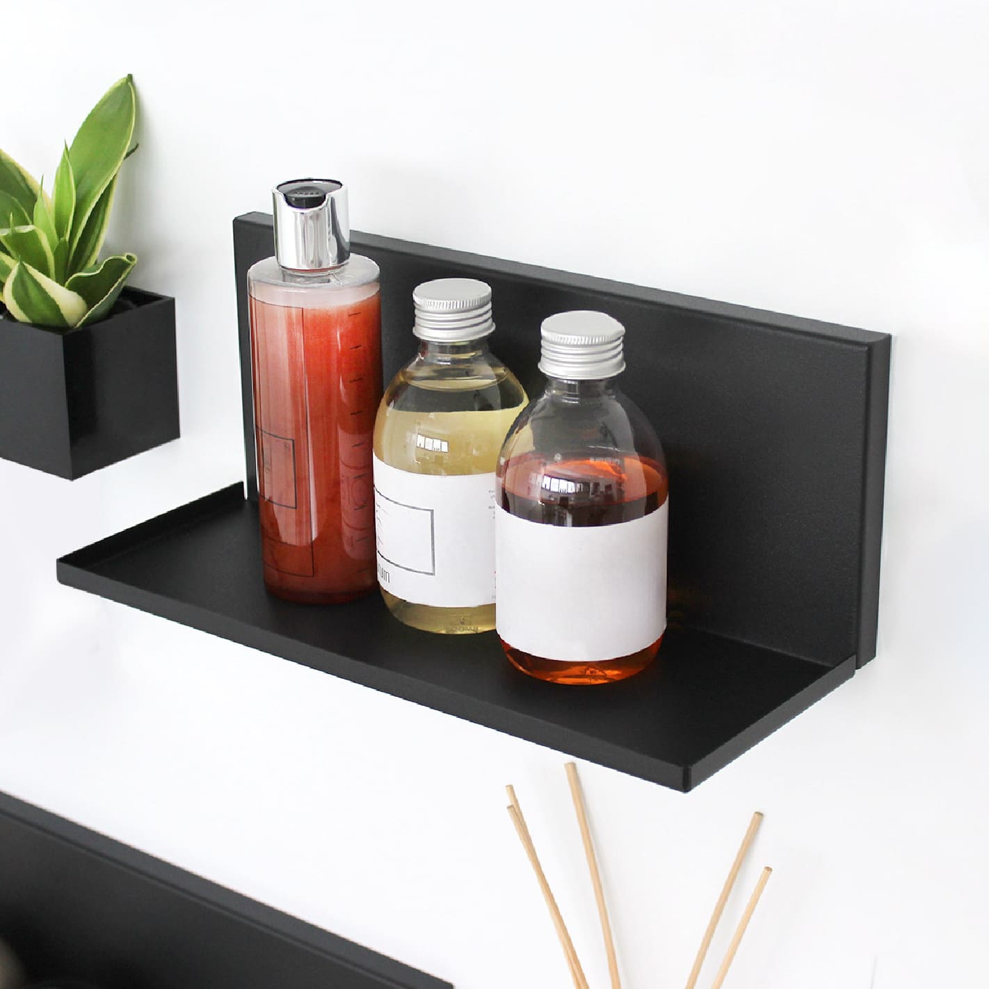 KalaMitica® Magnetisches Wandregal "Kostas", 30cm, Schwarz