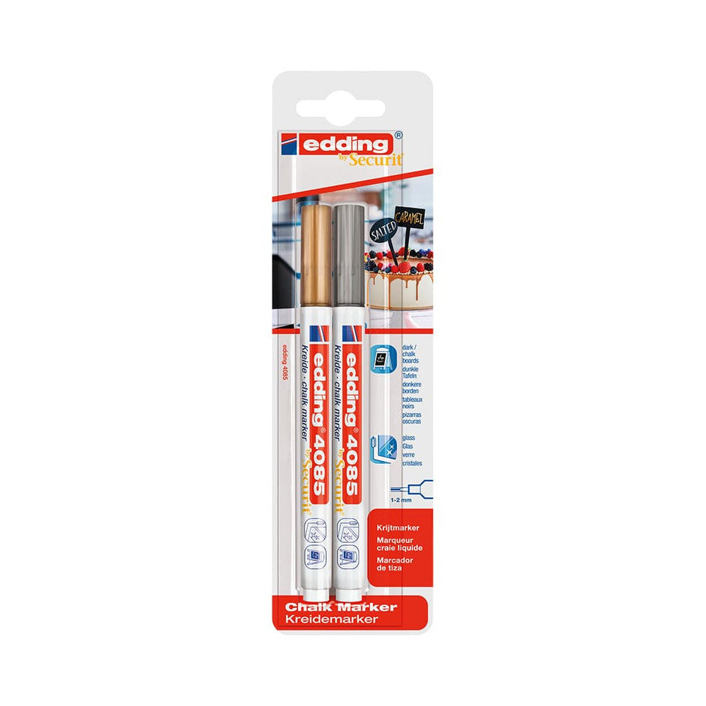 Edding 4085 Kreidemarker Set Gold und Silber
