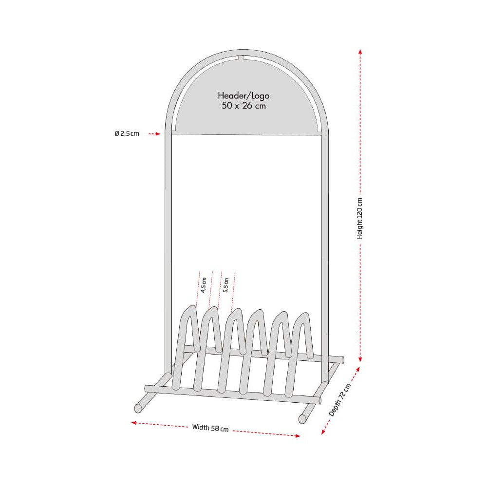 Fahrradständer mit Logoschild technische Details