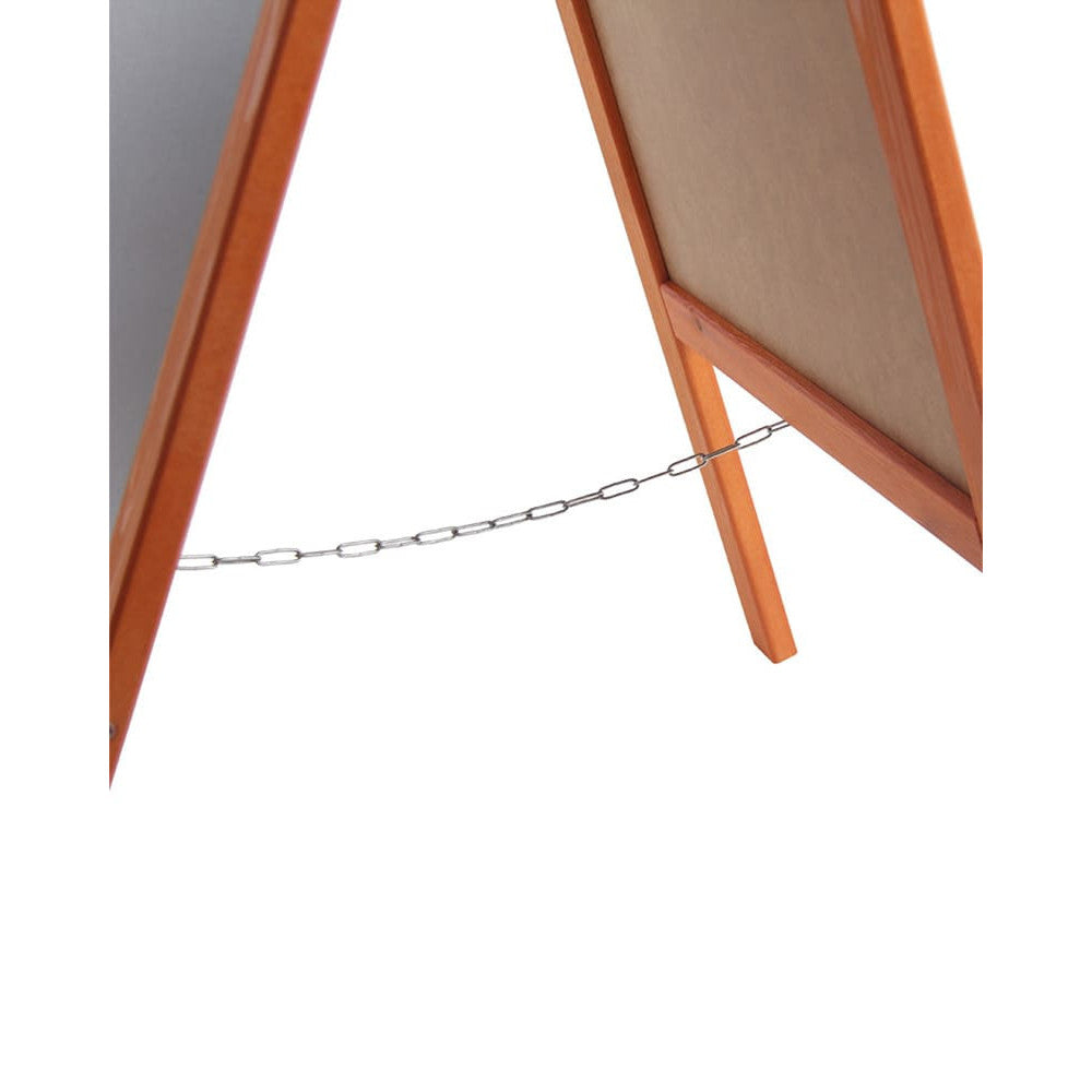 Holz Kundenstopper 89x47cm, Werbeaufsteller aus Holz, Kundenstopper mit Kreidetafel, Abstandskette