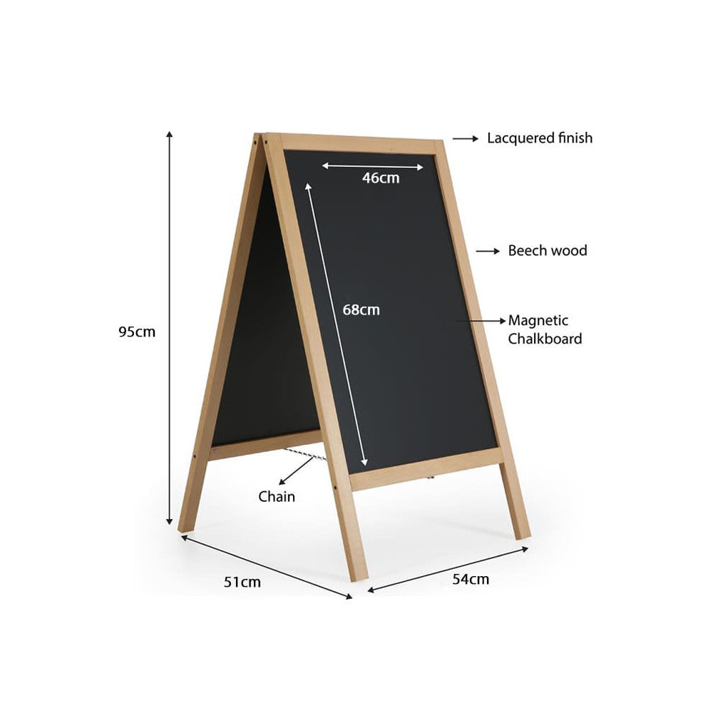 Holz Kundenstopper 95x54cm, Magnetisch, Buche, Outdoor