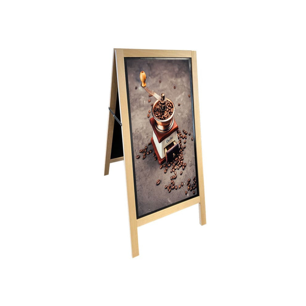 Holz Kundenstopper 110x54cm, Magnetisch, Buche, Outdoor