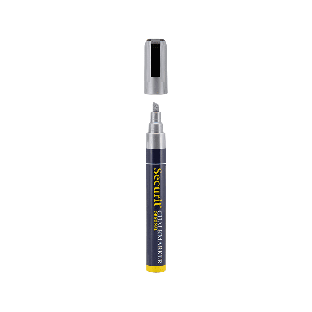 Securit® Kreidemarker, 2-6mm, Einzeln, Silber