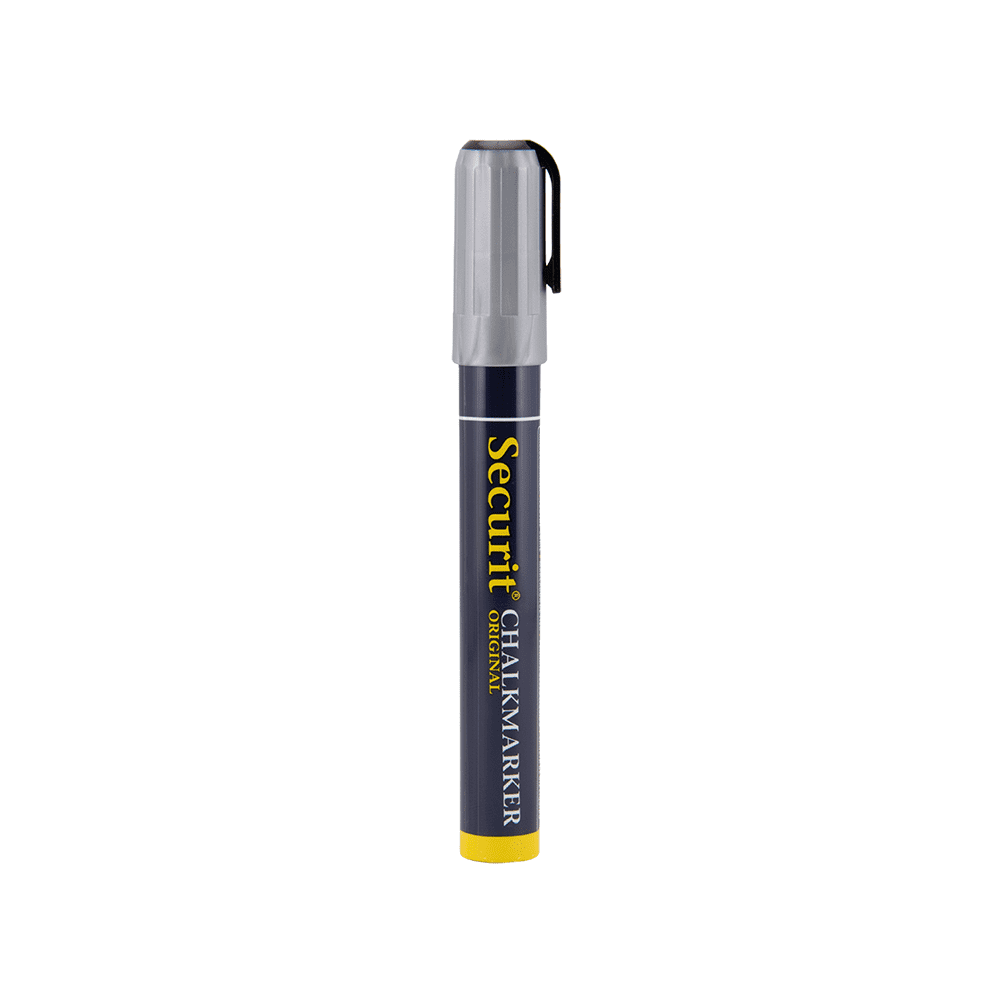 Kreidemarker silber mit 2-6mm Spitze, silberner Kreidestift Securit für das Beschriften von Kreidetafeln