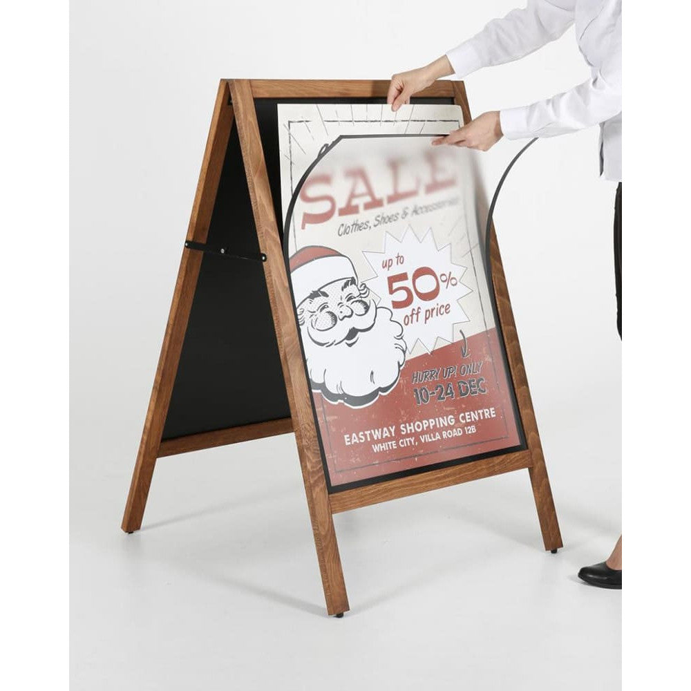 Kundenstopper aus Holz DIN A1 Plakatständer Holz Wetterfest