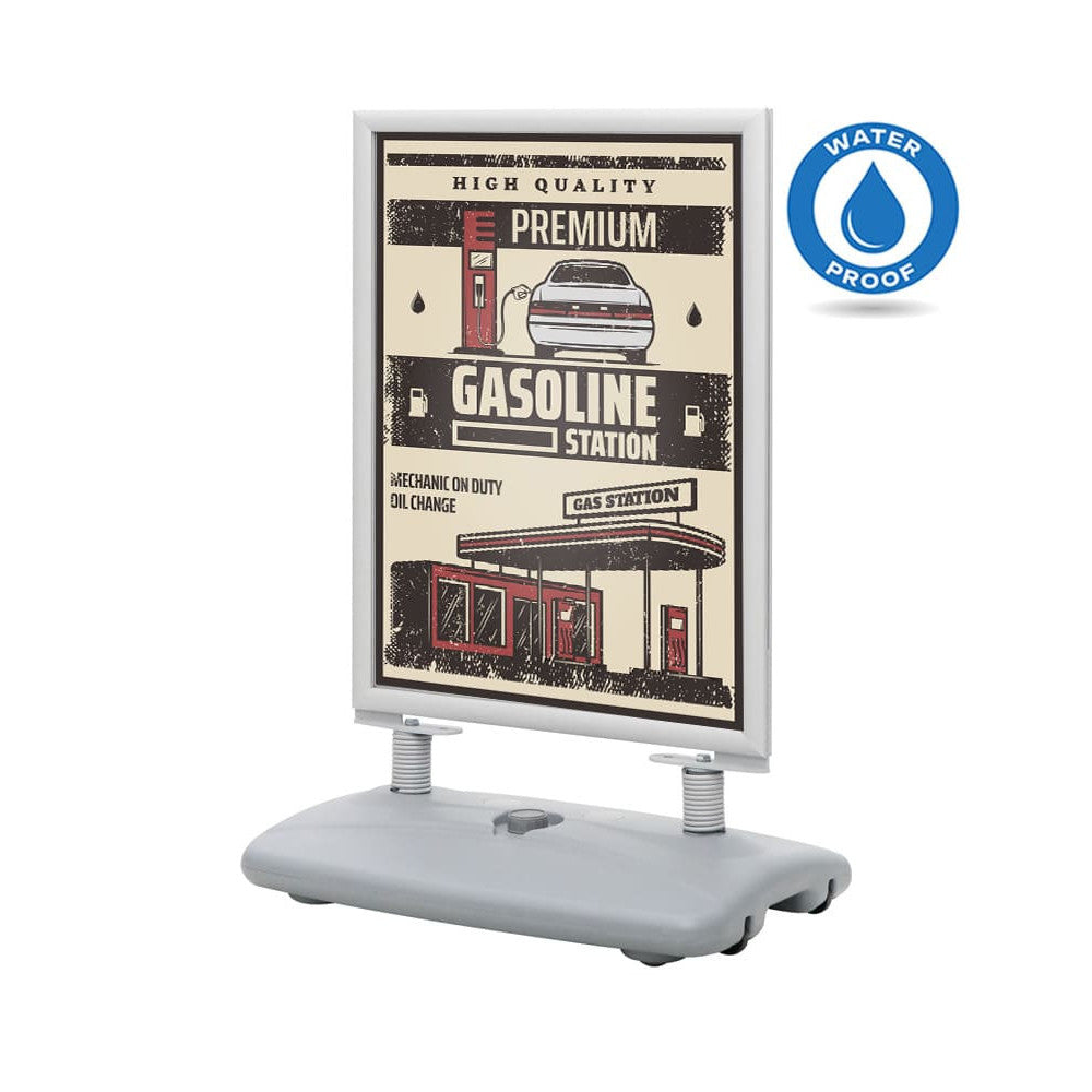 Kundenstopper silbern A1 Wasserdicht