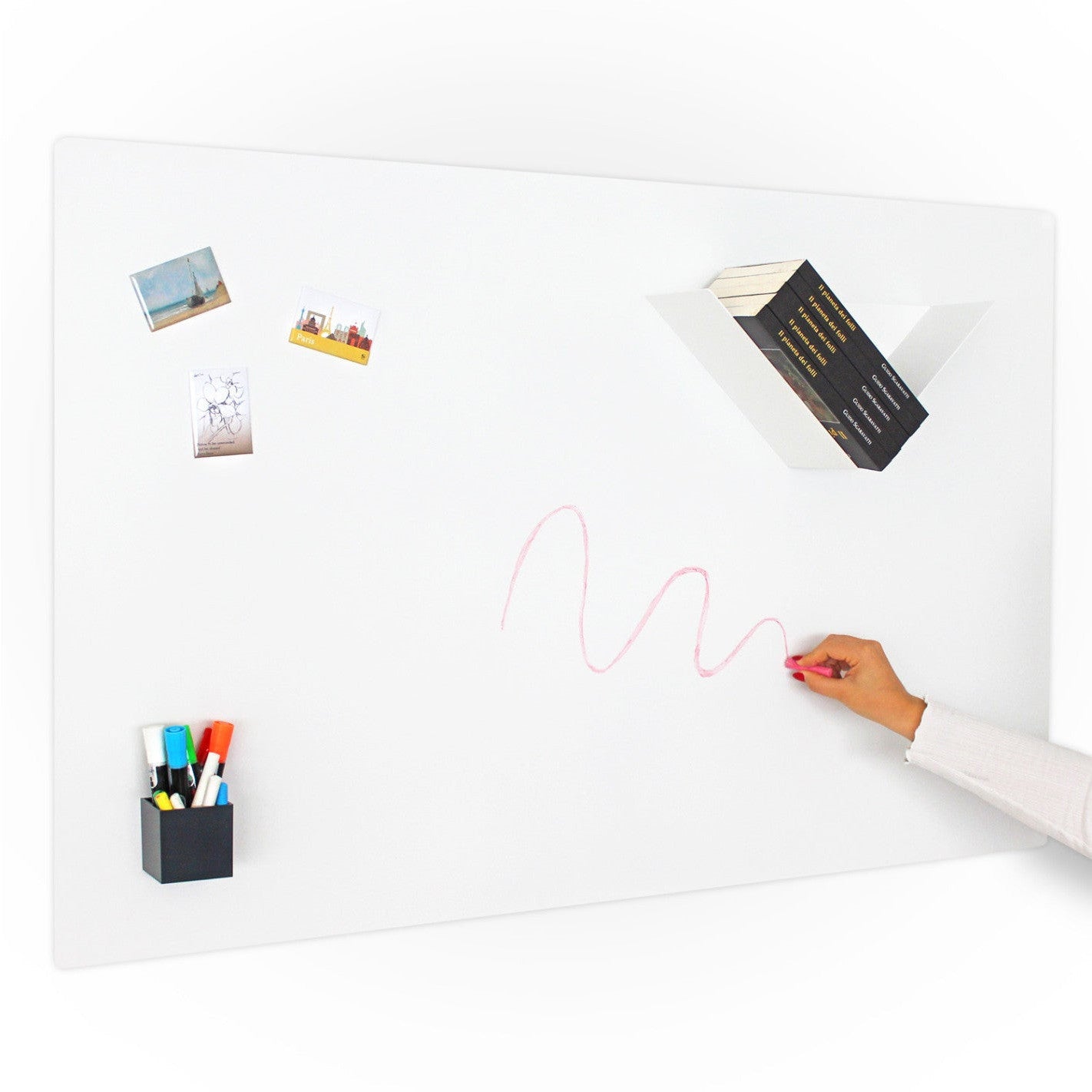 KalaMitica® Kreidetafel Magnetisch, Ohne Rahmen, 74x114cm, Weiss