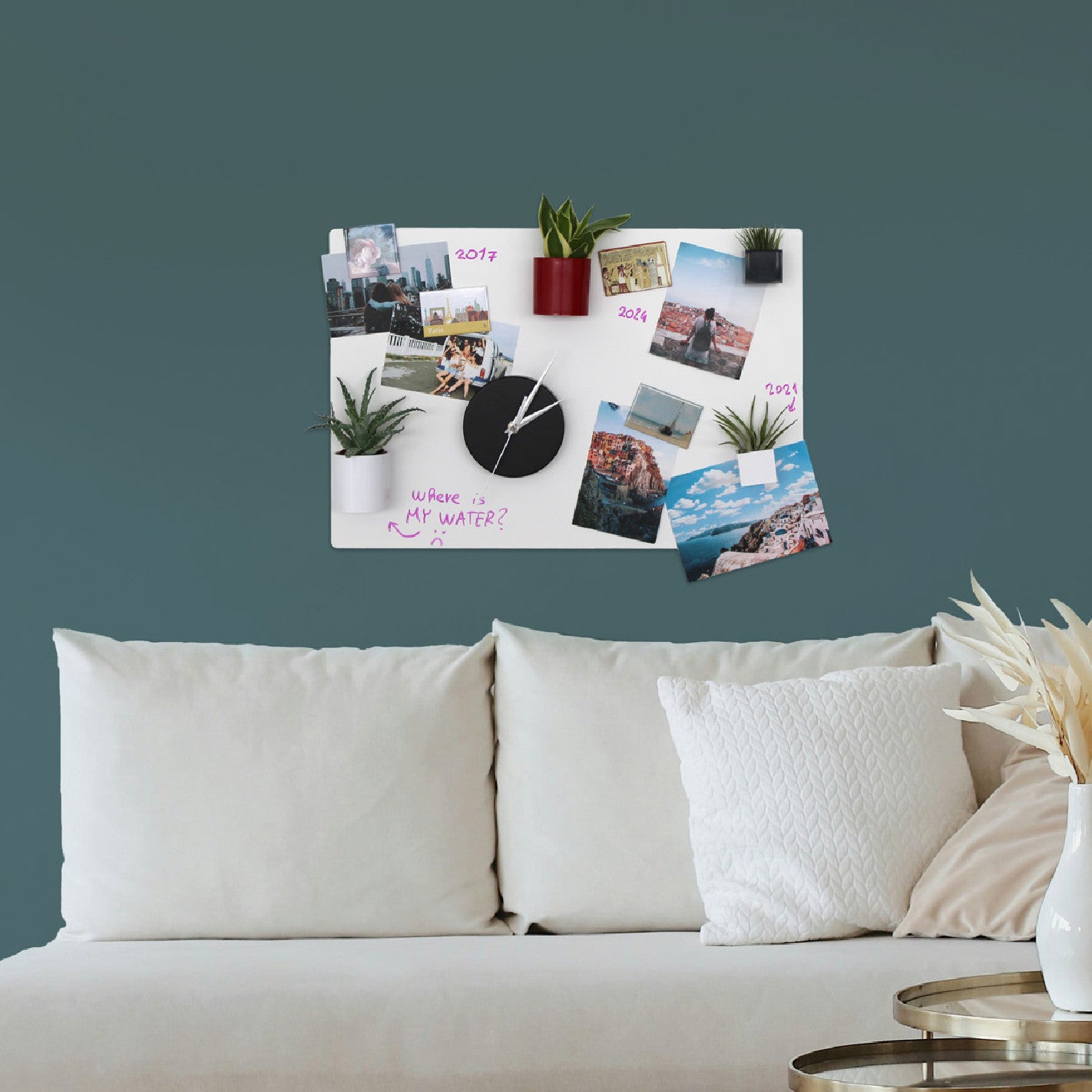 KalaMitica® Kreidetafel Magnetisch, Ohne Rahmen, 38x56cm, Weiss