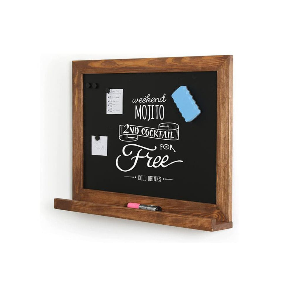 Magnetische Kreidetafel mit Holzrahmen und Stiftablage