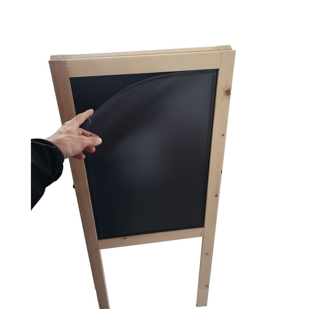 Postertasche DIN A2 mit Magnetband Schwarz für Holz Kundenstopper magnetisch