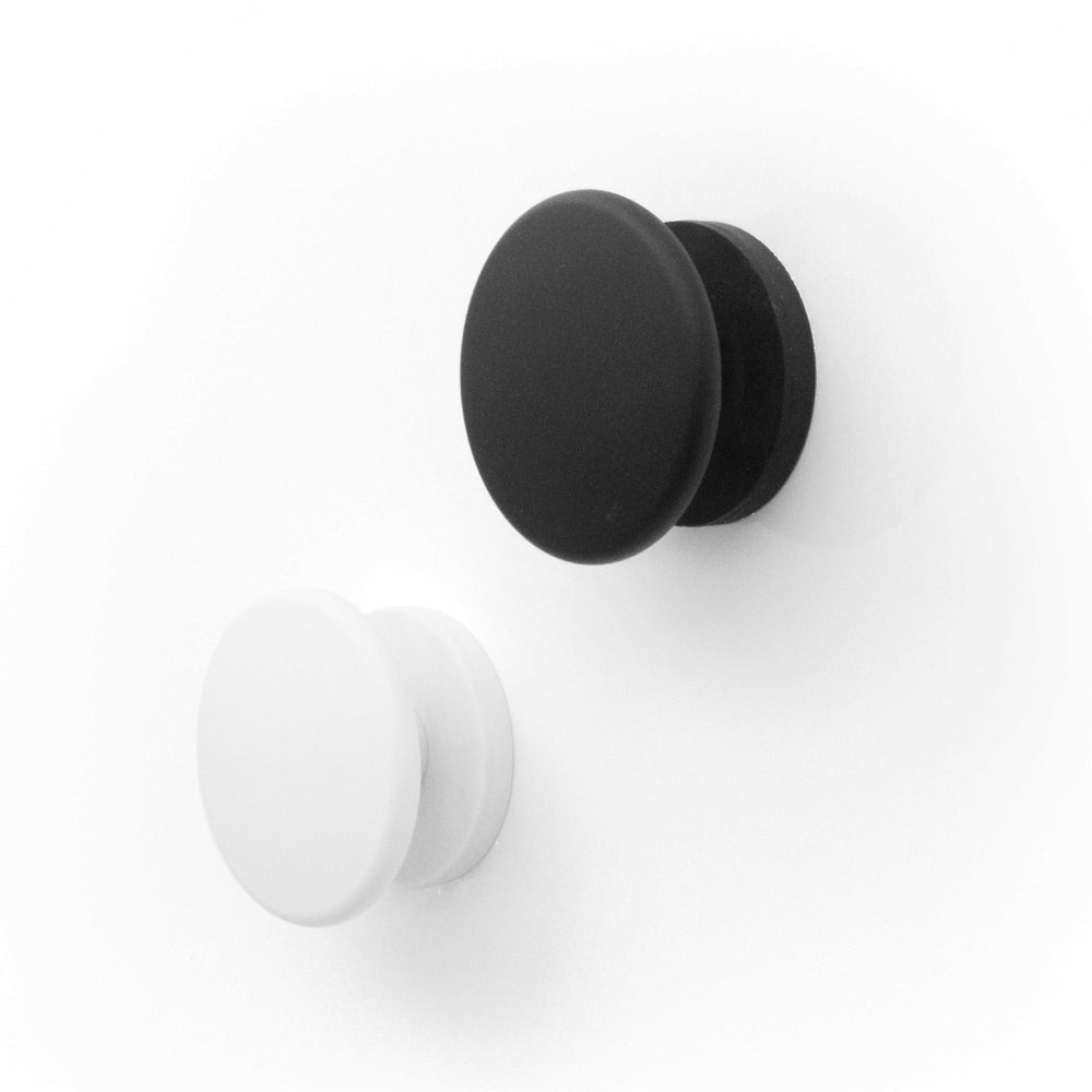 KalaMitica® Magnetische Garderobenhaken Neodym, Ø5.2cm, Weiss/Schwarz, 2 Stk.