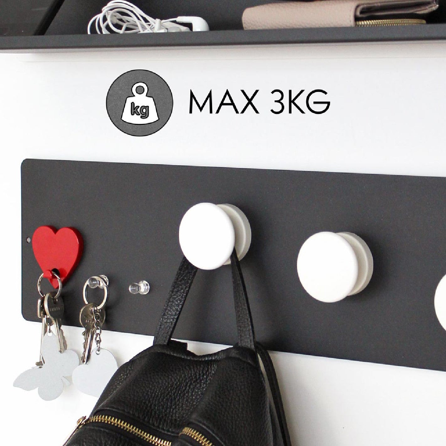 KalaMitica® Magnetische Garderobenhaken Neodym, Ø5.2cm, Weiss, 2 Stk.