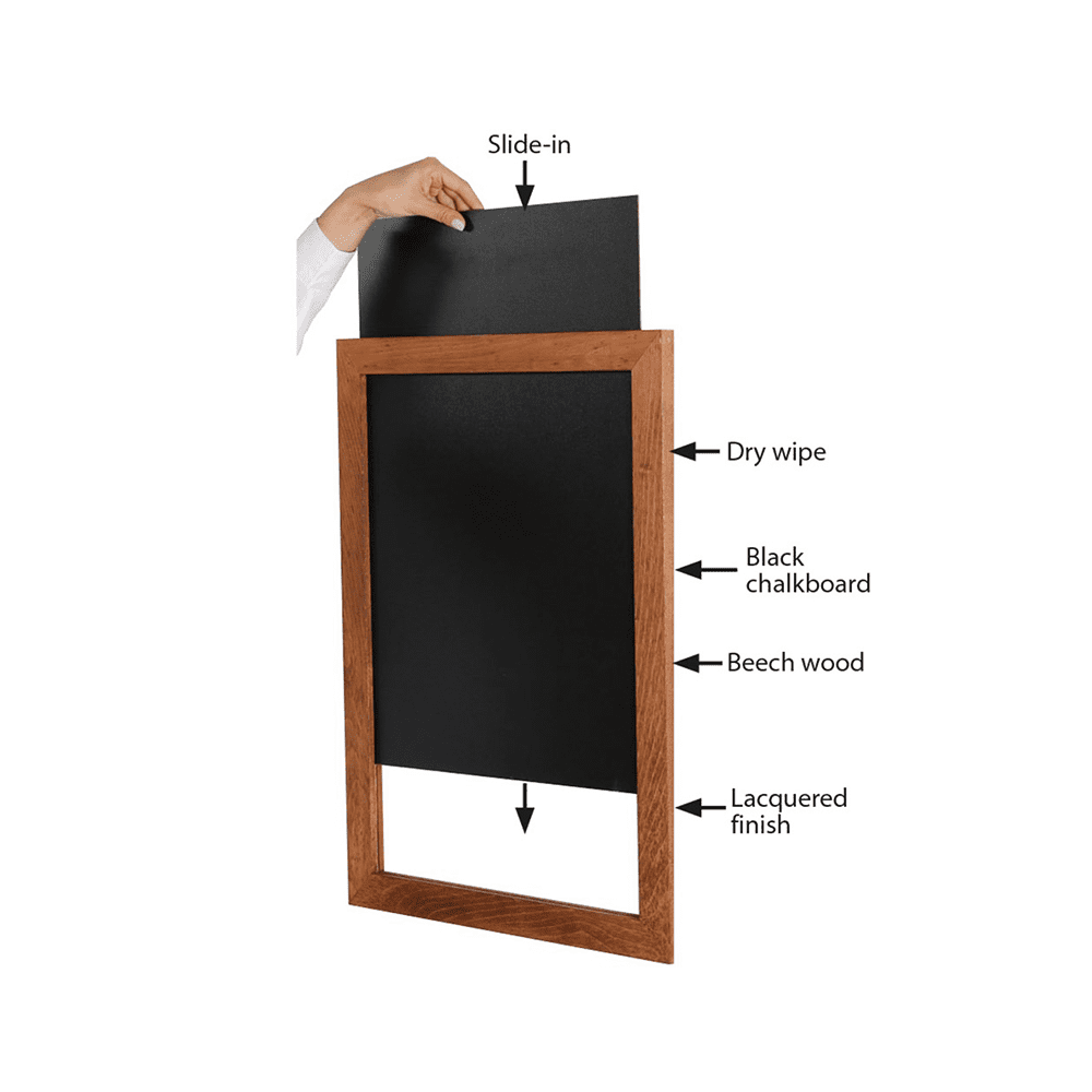 Slide in Kreidetafel magnetisch herausnehmbar mit der Hand