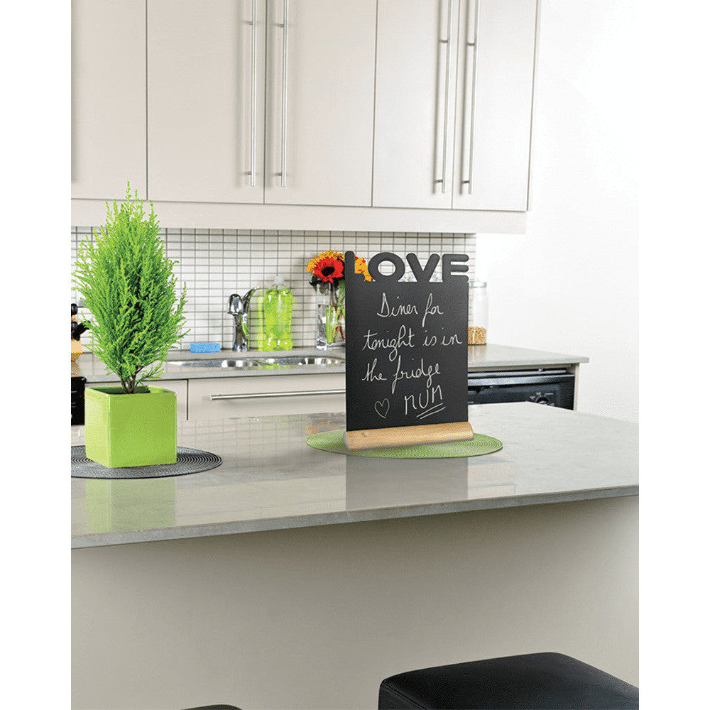 Securit® Tischkreidetafel „LOVE“ Aufsteller 21×35 cm mit Holzfuss