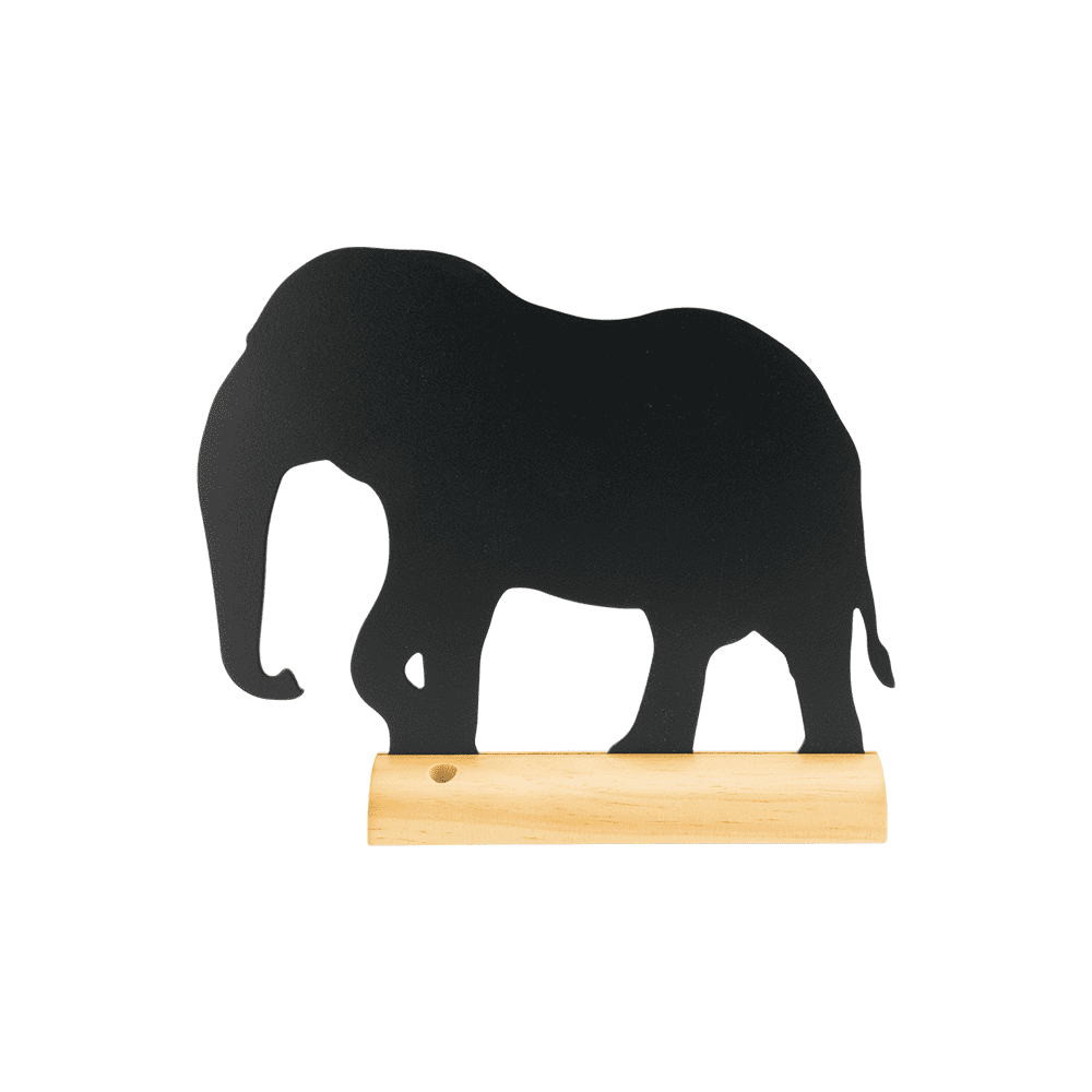 Tischkreidetafel Elefant mit beschriftbarer Kreidetafel aus Melamin