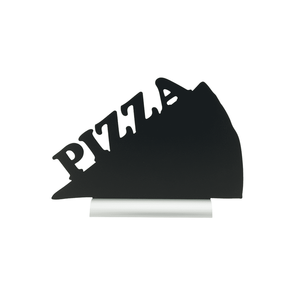 Tischkreidetafel Securit mit Aluminiumsockel zum Aufstellen auf Tischen in Pizzeria