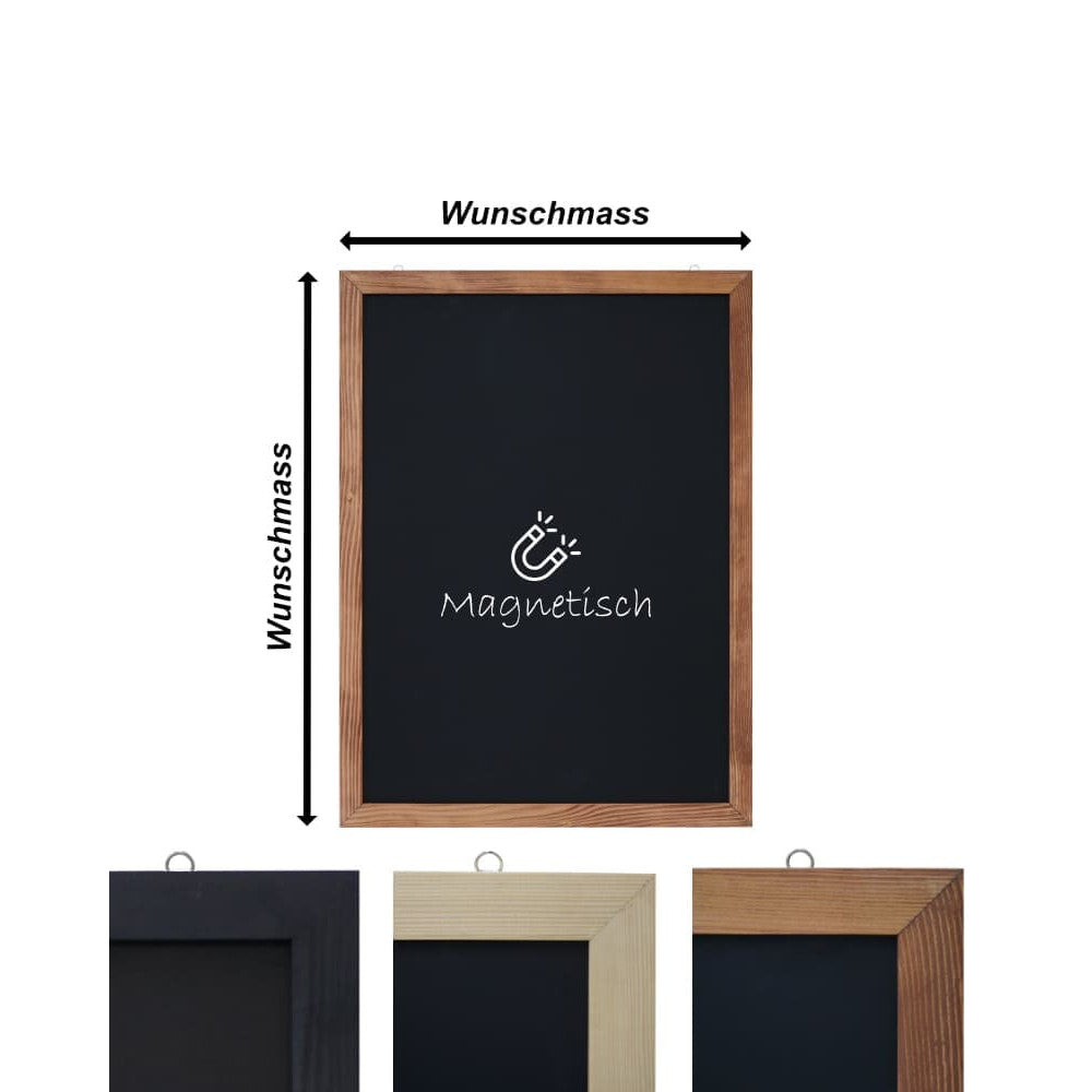 Wandkreidetafel magnetisch mit Holzrahmen