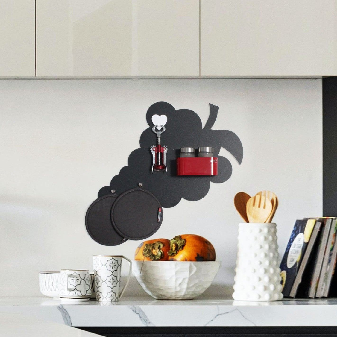 KalaMitica® Magnetische Kreidetafel "Traube", 56x37cm, Schwarz/Anthrazit