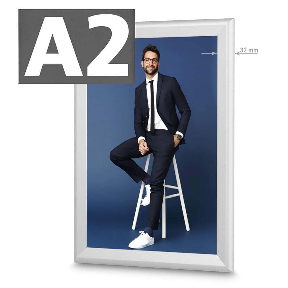 Alu Klapprahmen 32 mm – Silber | DIN A1 oder DIN A2