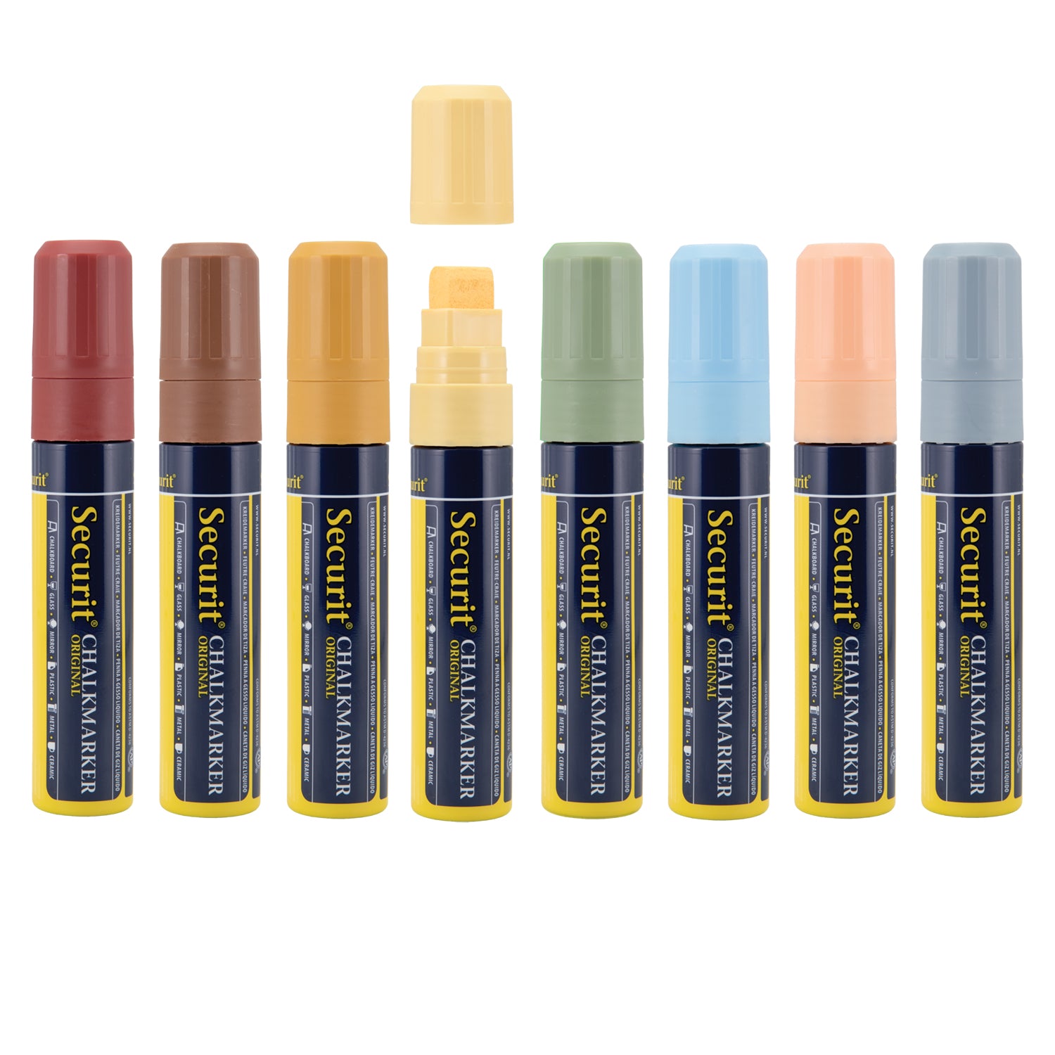 Securit® Kreidemarker, 7-15mm, 8er-Set, Erdfarben