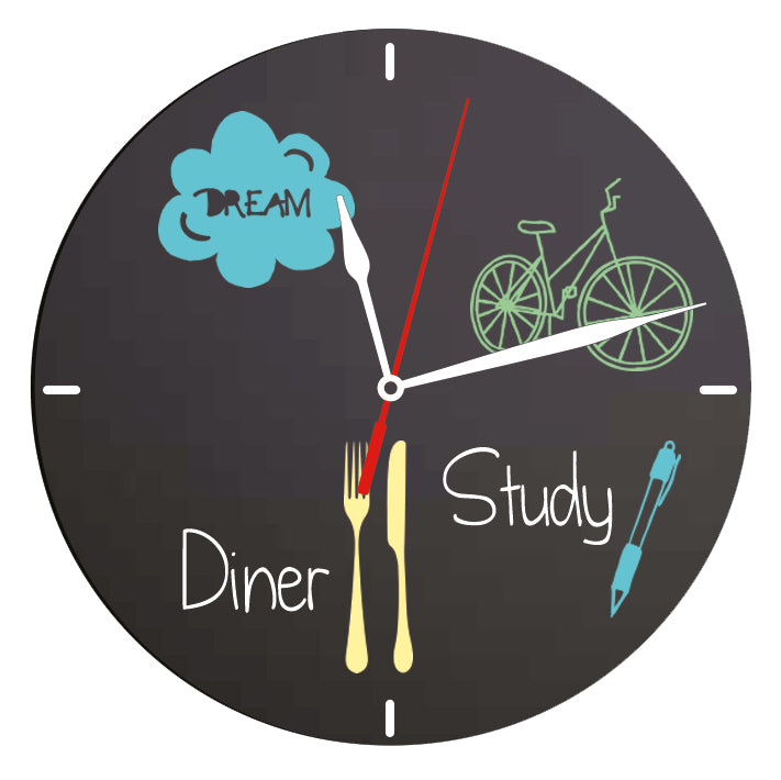Securit® Wandkreidetafel Silhouette Uhr, 27x27cm
