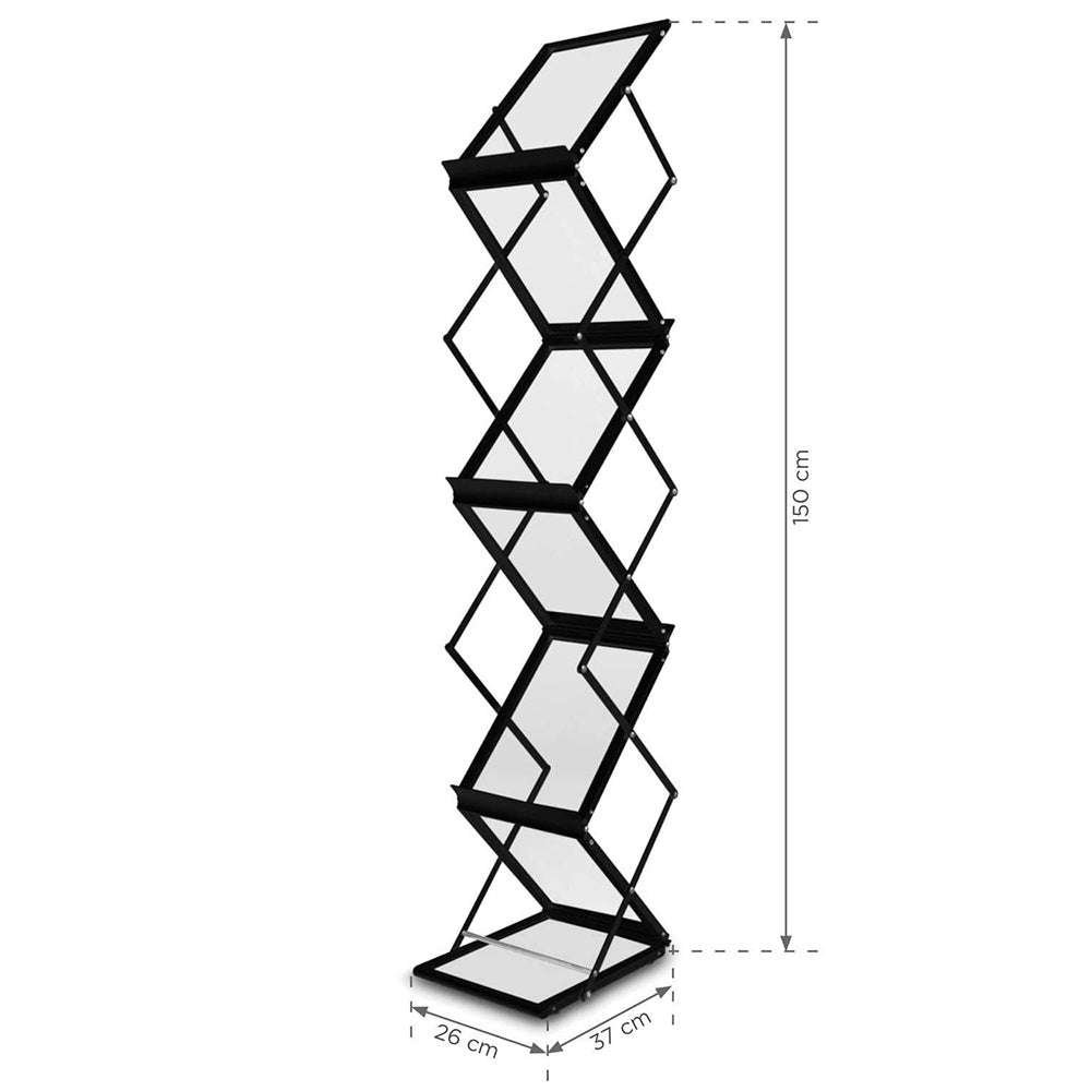 Faltbarer Prospektständer Montana im Koffer, A4, Schwarz