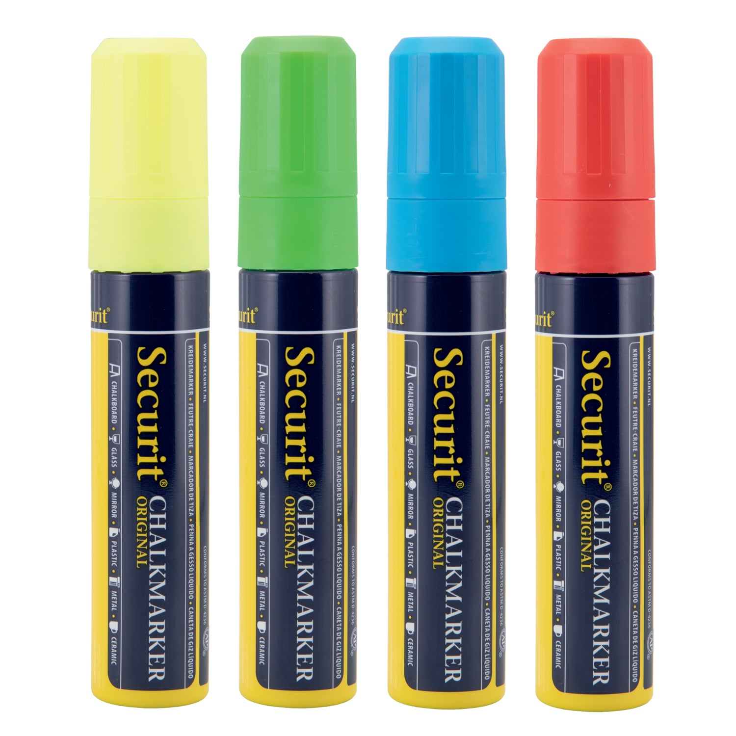 Securit® Kreidemarker, 7-15mm, 4er-Set, Farbig