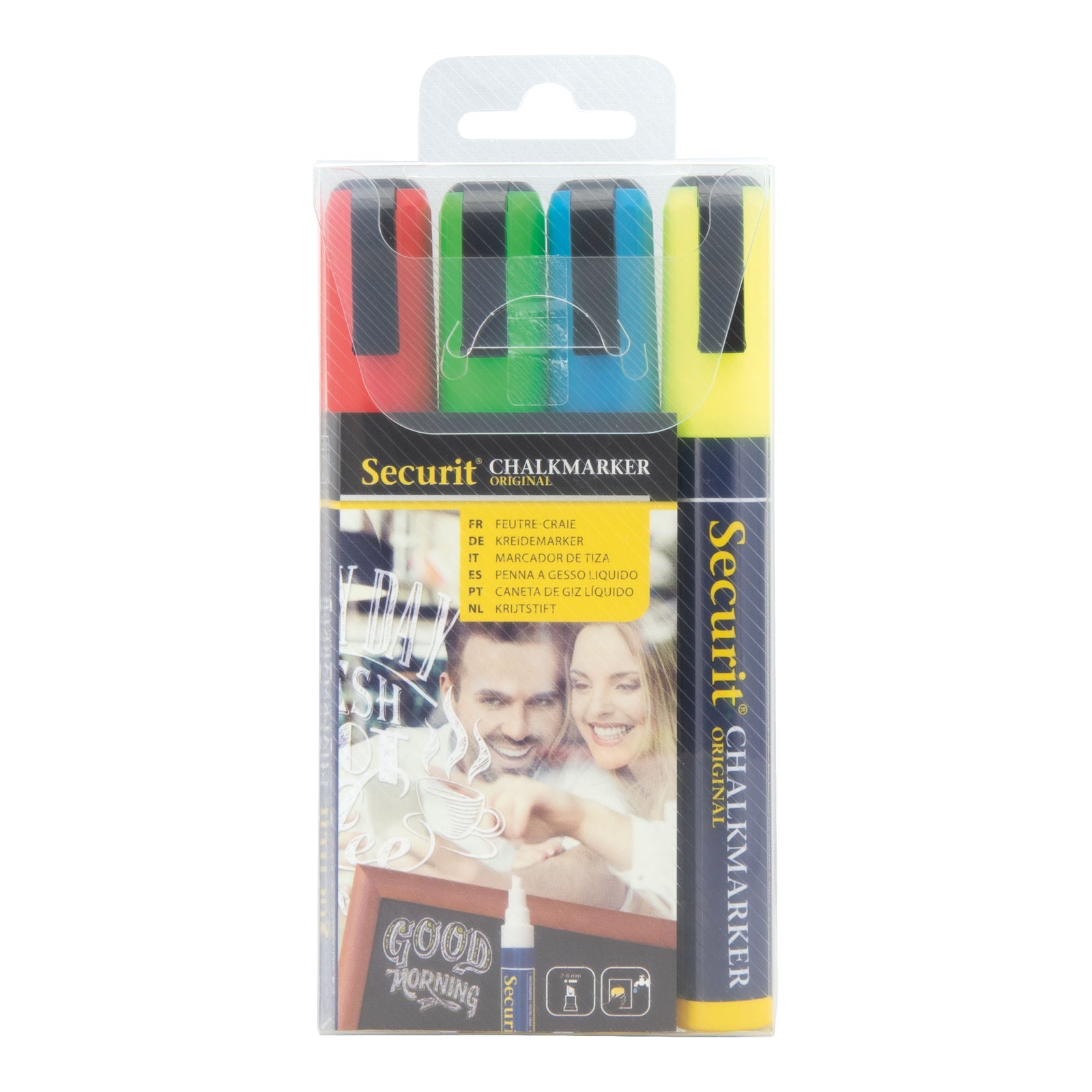 Securit® Kreidemarker, 2-6mm, 4er-Set, Farbig