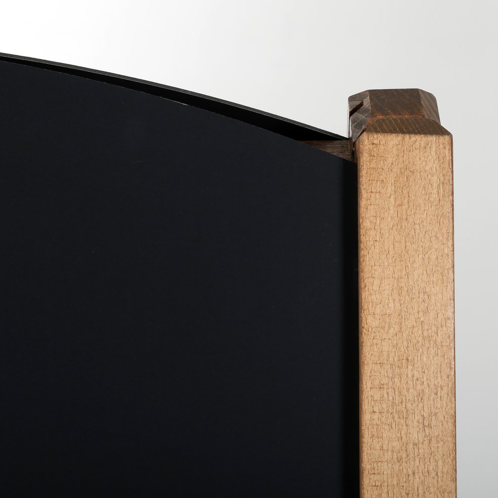 Holz Kundenstopper 100x67cm, Magnetisch, Slide-In, Dunkelbraun, Outdoor