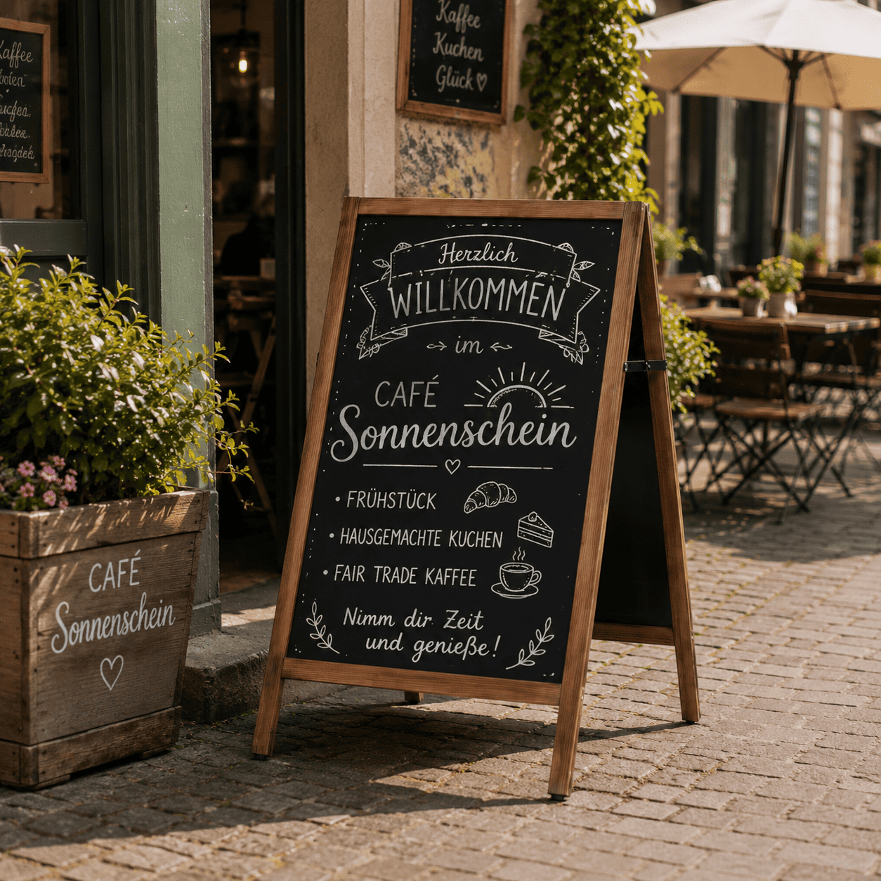 Holz Kundenstopper Outdoor, Magnetisch