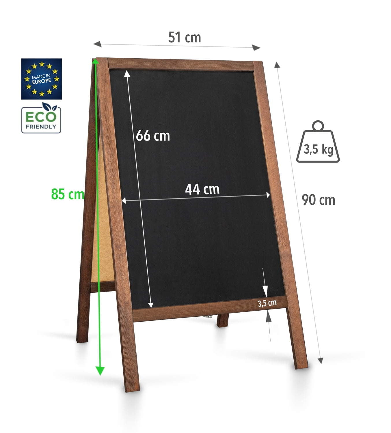 Holz Kundenstopper "ColorFrame" 90x51cm, Indoor